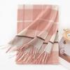 Plaid Simple Maillard Double Sided Cashmere Scarf Women's Autumn and Winter Thickened Warmth Versatile Wool Men's Scarf