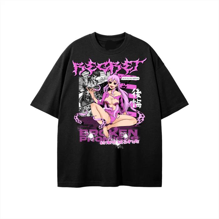 Black Broken Terror Anime Grunge Art Retro Style Summer Casual TShirt Unisexs and Womens Luxury Brand Top 2026 New Art