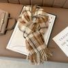Winter new fashion versatile scarf thickened warm versatile shawl fresh literary plaid scarf
