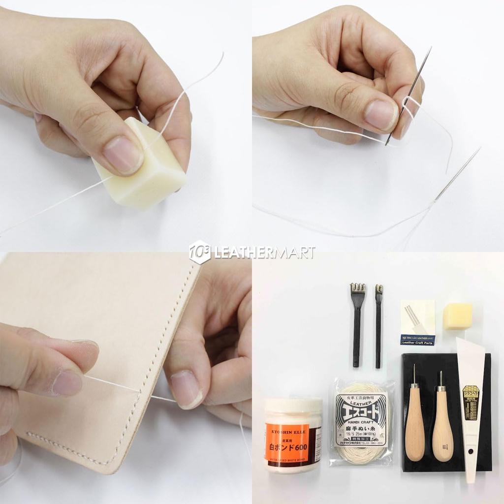 10cube Leathermart In Leather Craft Tools 10 Piece Set Hand Sewing Starter Kit Beginner Leather Tools [Made Japan]