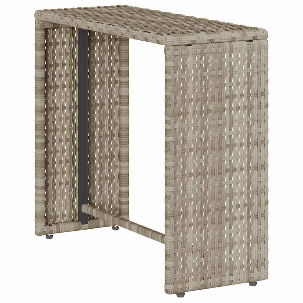 5 Piece Garden Sofa Set with Cushions Stackable Light Grey Poly Rattan