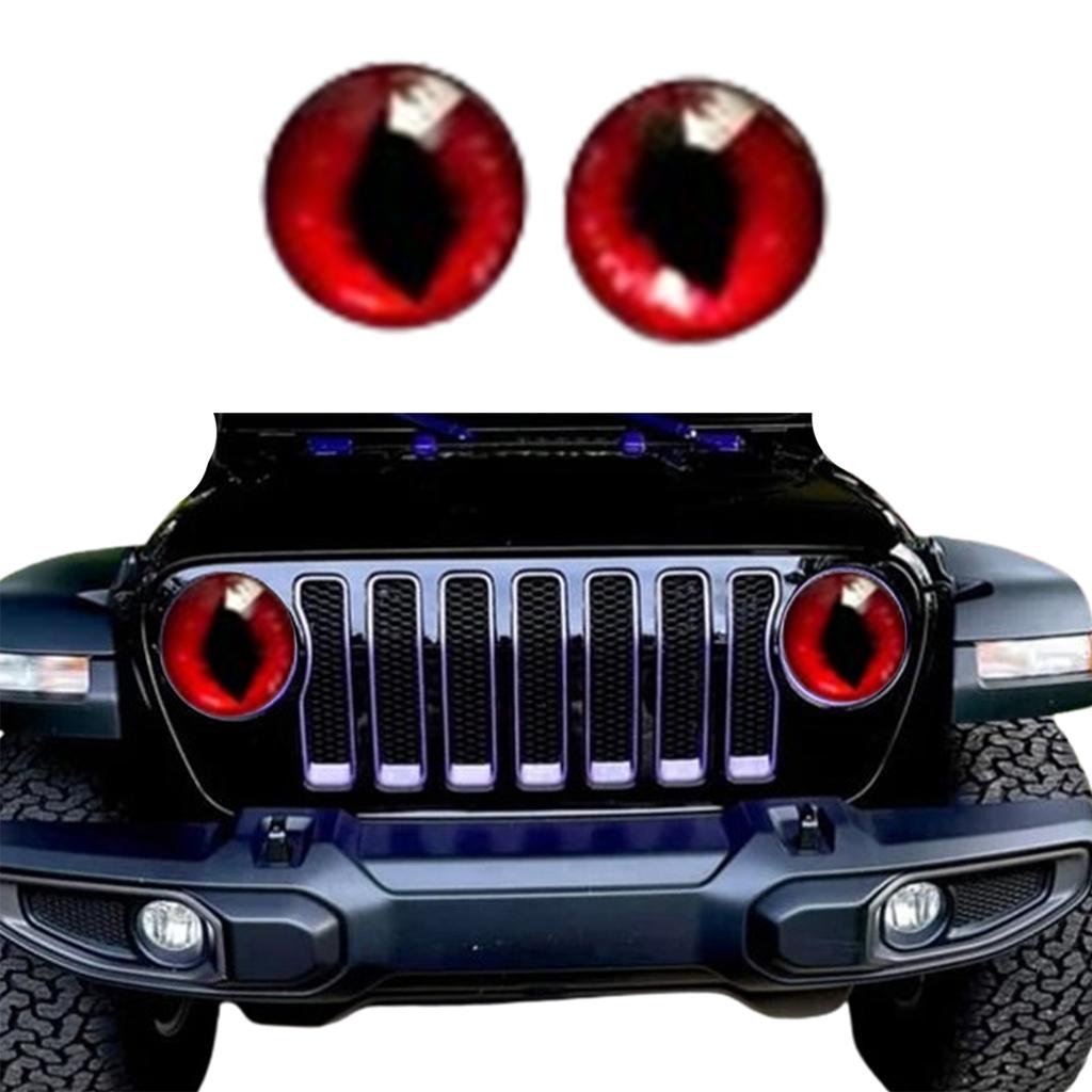 Наклейки на фары с глазами зверя, наклейки с глазами для фар джипа, наклейка на круглую фару, наклейка на фару с 3D стереоглазами, наклейка на фару с круглым глазом