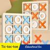 1PACK Wooden Jiugongge XO Tic-Tac-Toe Children's Educational Toys Early Education Table Games Training Logical Thinking