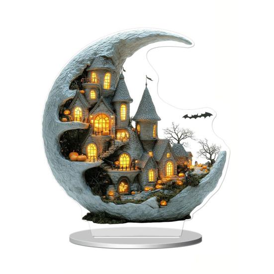 Хэллоуинские украшения 2D акриловые плоские призрачные украшения с подсветкой жуткий ночник украшения для стола дома офиса кафе