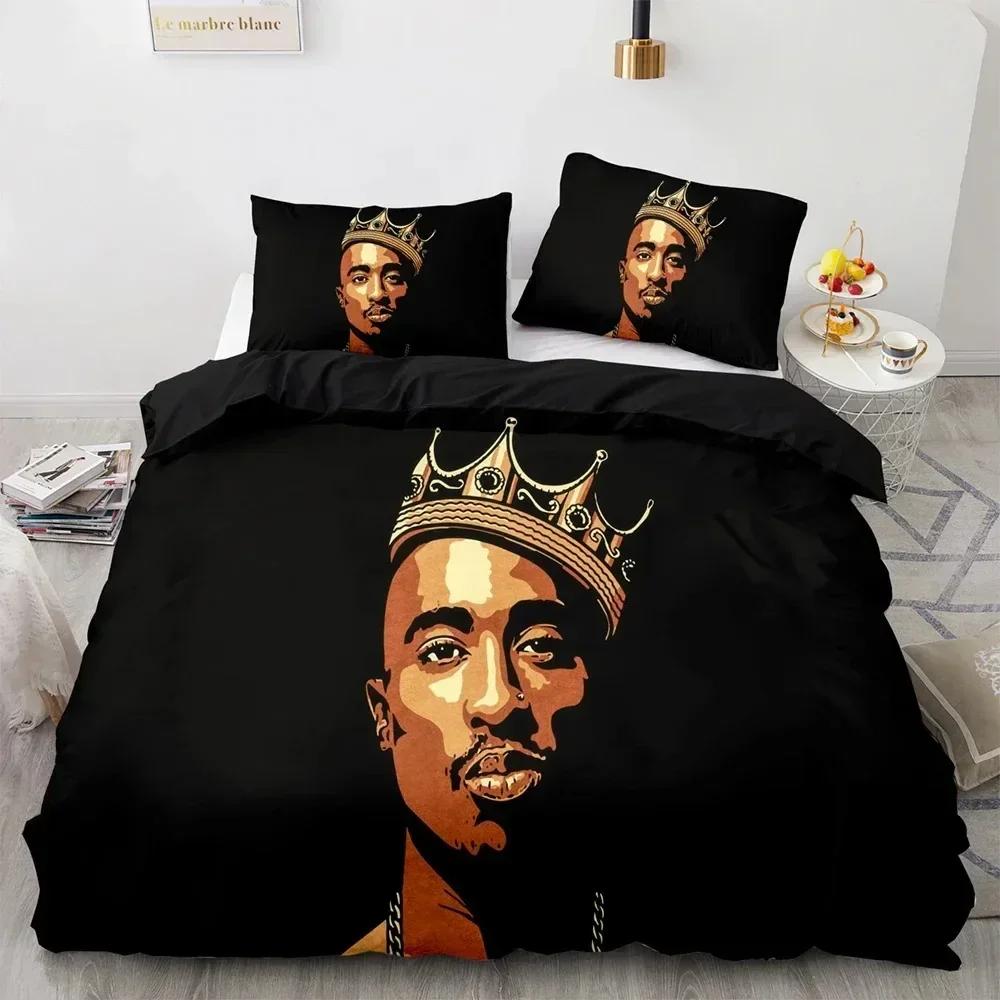 New Rapper Tupac Amaru Shakur Bedding Set Duvet Cover Bedroom Comforter Single Twin King Size Quilt Cover Home Textile