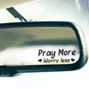 Молись Меньше Беспокойся Зеркальная Наклейка, Наклейки на Автомобиль для Женщин, Зеркальная Наклейка Вера, Милая Виниловая Наклейка, Христианская Наклейка на Зеркало Автомобиля, Религиозная