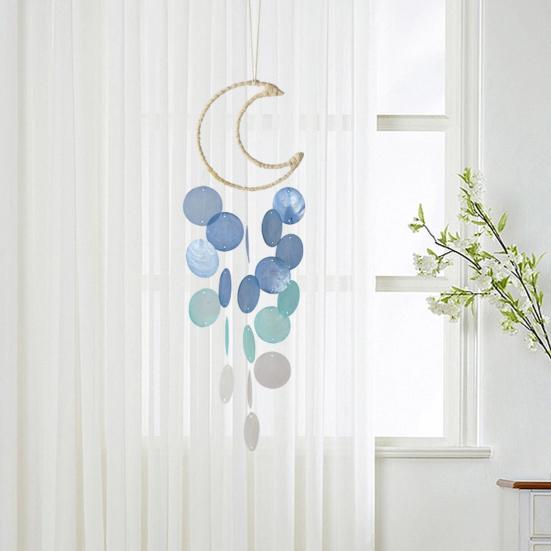 Wind Chime Eye-catching Exquisite Creative Easy Installation Bright-colored Shell Moon Hanging Dream Catcher Home Decor