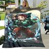 Anime Cartoon Demon Slayer Blanket,Flannel Blanket Throw Blanket,Sherpa Warm Children's Blanket for Living Room Bedroom Beds