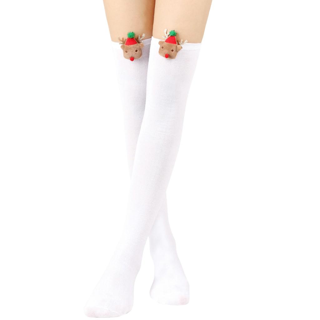Women's Christmas Stockings Elk Socks Knee-High Over-the-Knee Socks