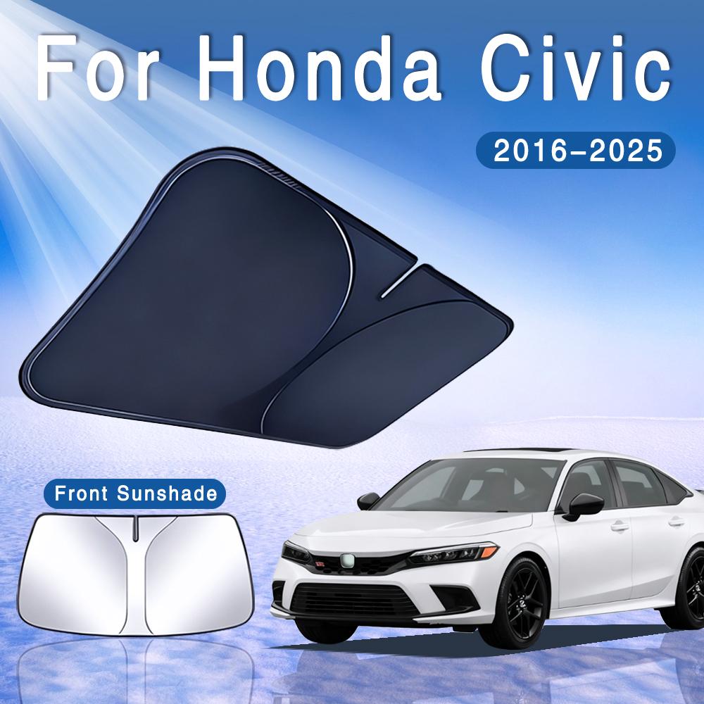 Car Sun Visor Front Windshield Sunshade Heat Insulation Summer Cooling Auto Accessories Foldable For Honda Civic 2016~2025 2018Windshield Sunshades 1