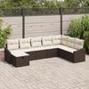 VidaXL 8-Piece Garden Sofa Set with Cushions Brown Poly Rattan 3359327