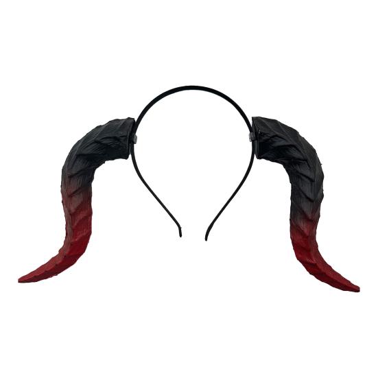 Gothic Devil Horn Headband Imitation Fake Bull Horns Hair Hoop Halloween Dress Up Hair Accessories for Halloween Cosplay Carnival