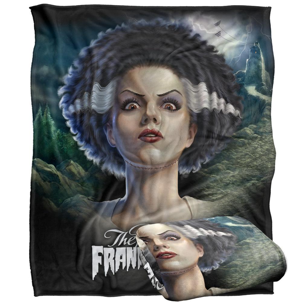 Universal Monsters Head Bride Of Frankenstein Blanket