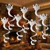 Spooky Halloween Party Ornaments 8 Pcs Hanging Ghost Swirl Decoration, White Ceiling Horror Theme Decorations Swirls Streamers for Home Office Haunted