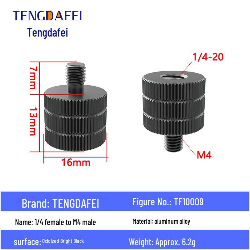 Адаптер для штатива с креплением на стойку для освещения и поворота камеры с резьбой 1/4" на 3/8" на M4/M5/M6/M8