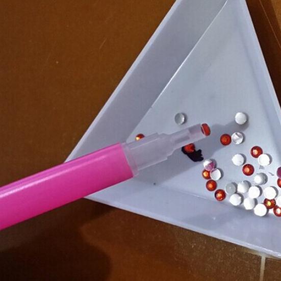Nail Art Accessories Useful Nail Art Rhinestones Pen Acrylic Pink 13 Cm 10 Pcs