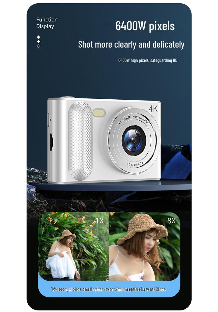 100MP Dual CCD Retro Student Card Camera - Uploadable & Portable