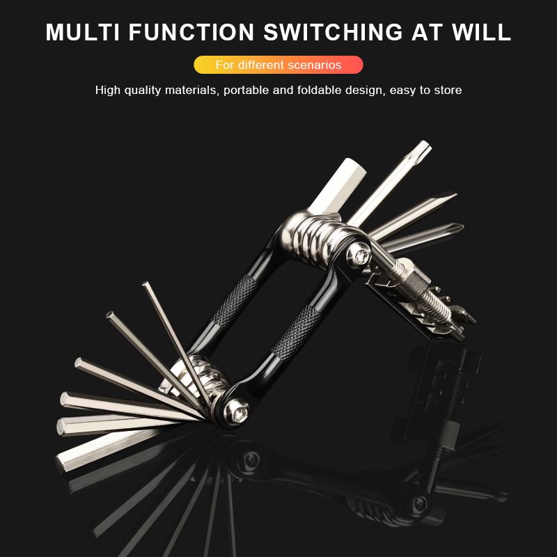 Инструменты для ремонта велосипеда Многофункциональный цепной резак Складной шестигранный ключ для спиц Отвертка для ремонта горного шоссейного велосипеда