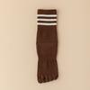 1 Pairs Women Five Finger Socks Cotton Black White Striped Middle Tube Toe-Split Socks Girls' Outdoor Socks Four Seasons