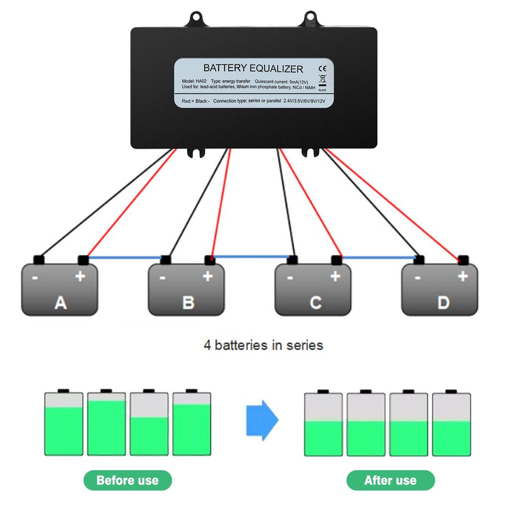 Активный балансир батареи 4S 6-12В выравниватель напряжения балансир аккумуляторной батареи для транспортного средства лодки