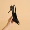 Summer Black High Heels Women's Stiletto Temperament Square Toe French Sexy Single Shoes