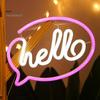 HELLO Neon Sign Creative Shape USB/Battery Operated Non-glaring LED Neon Lamp Wall Ornament Party Supplies