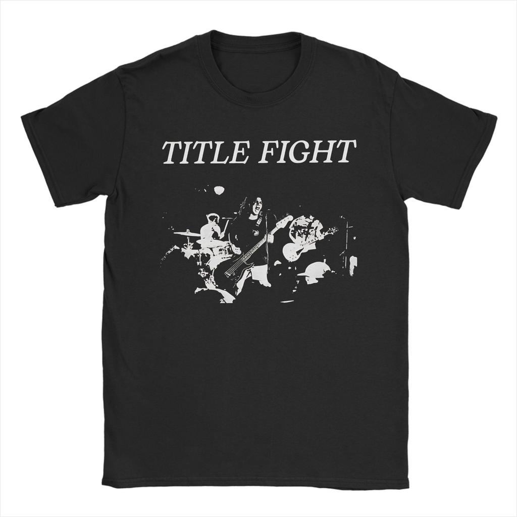 Футболка из 100% хлопка группы Title Fight для мужчин, летняя, смешная, с круглым вырезом, хипстерская, оверсайз, оптом, топы