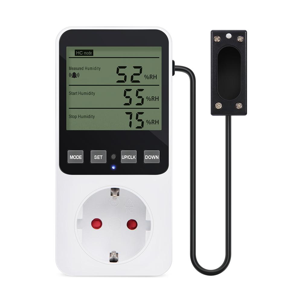 Digital Temperature Humidity Controller LCD Display Thermostat Timer Socket  Heating Cooling Alarm With Temperature Sensor