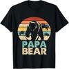 Мужская винтажная футболка на День отца с надписью Papa Bear Family Matching для мужчин, папы