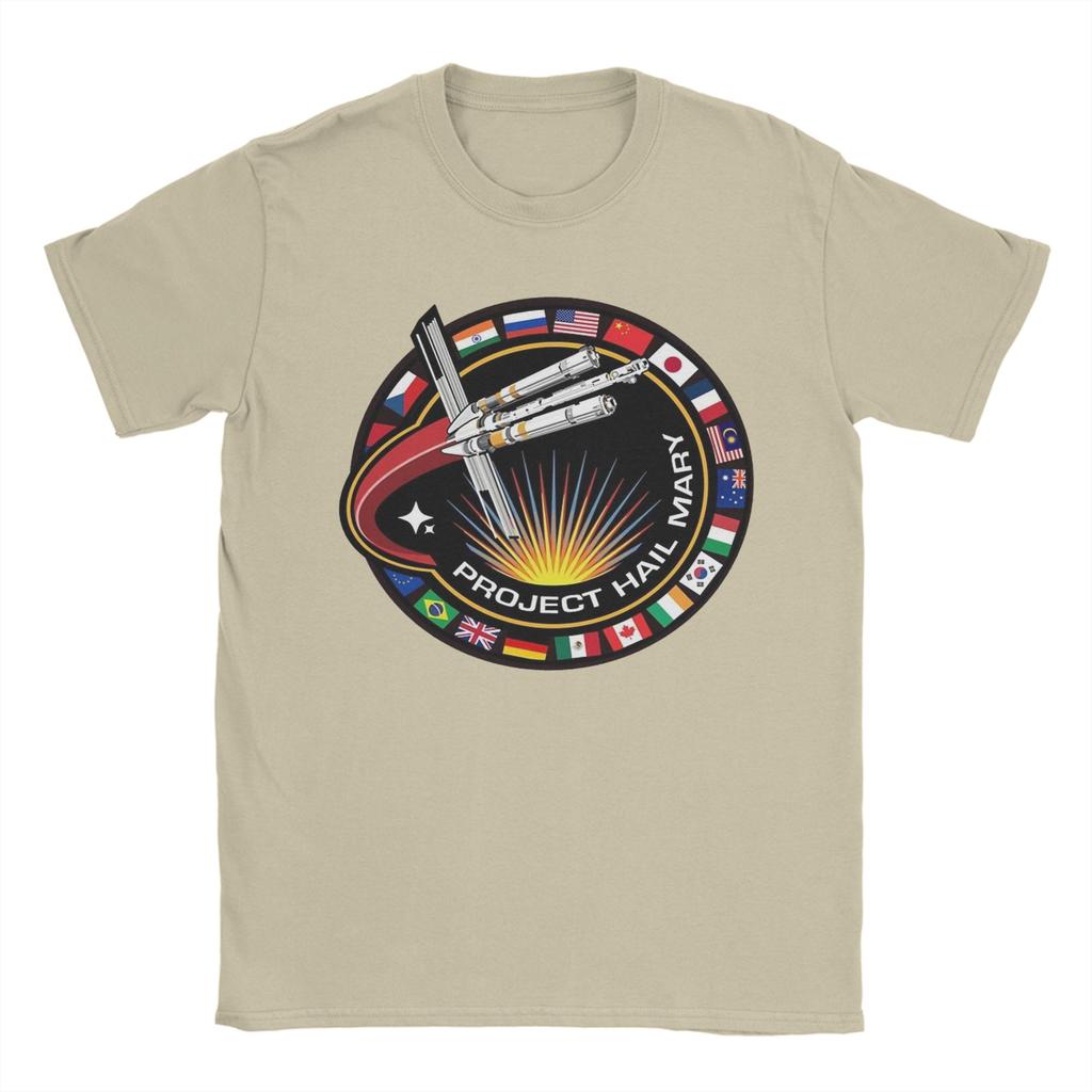 Unisex Project Hail Mary Mission Patch With Countries T Shirt 100 Cotton Clothes Vintage Short Sleeve Neck Tees Graphic TShirts