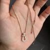 Full Diamond Necklace Medium Carved Fujia U-Shaped Cross Clavicle Chain Women's Jewelry
