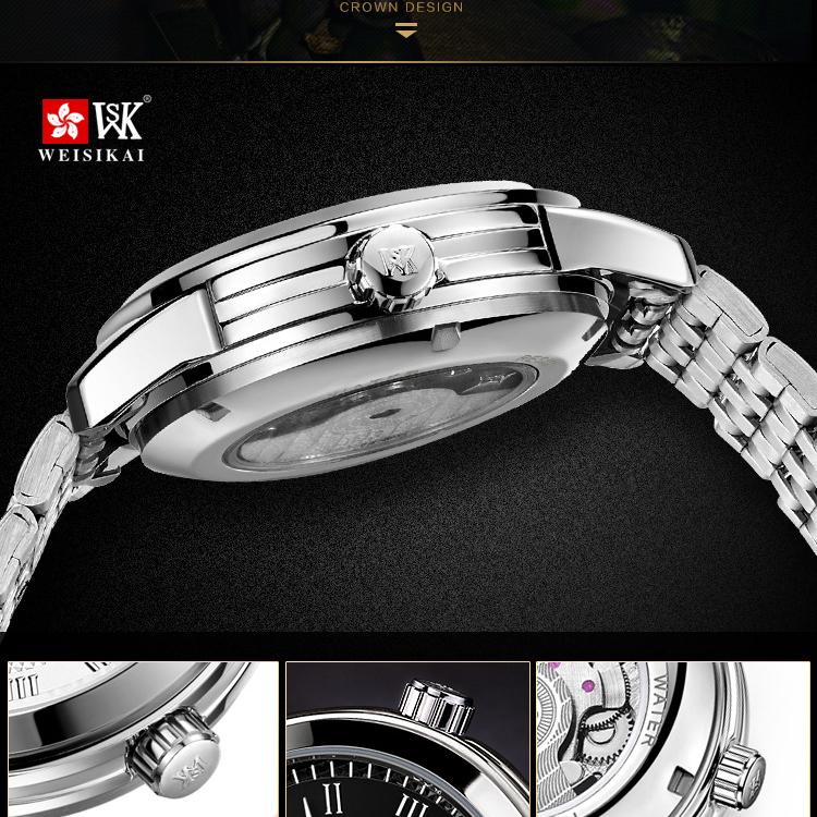 WEISIKAI 140B Мужские часы Новые роскошные мужские часы топ-бренда с коробкой Водонепроницаемые светящиеся календари Автоматические мужские механические часы