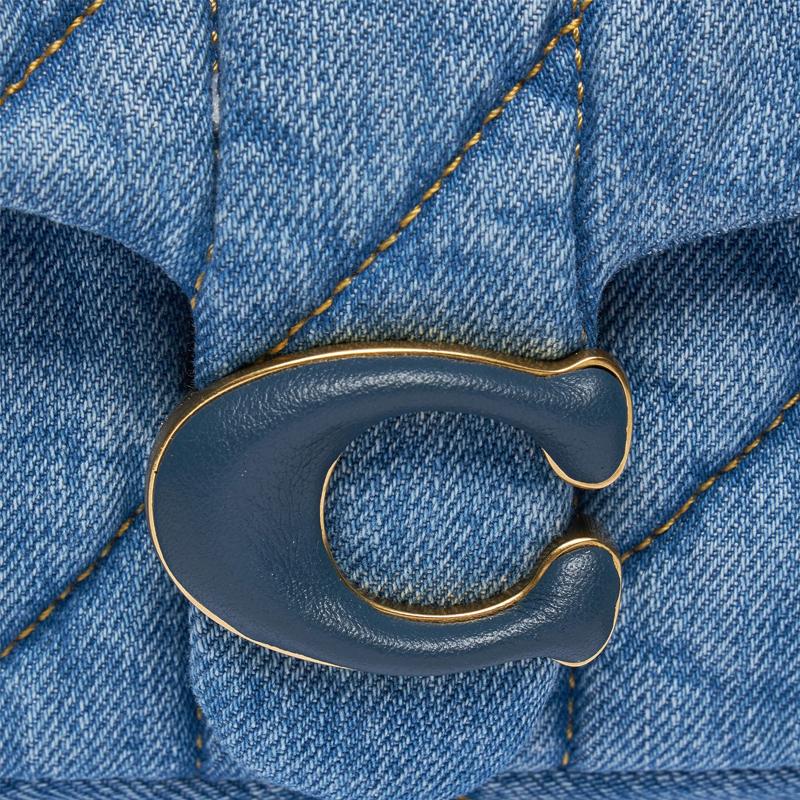 Coach Tabby 20 Quilted Tiger Stripe Logo Fabric Crossbody Shoulder Bag Women bags Indigo CR701-B4IN
