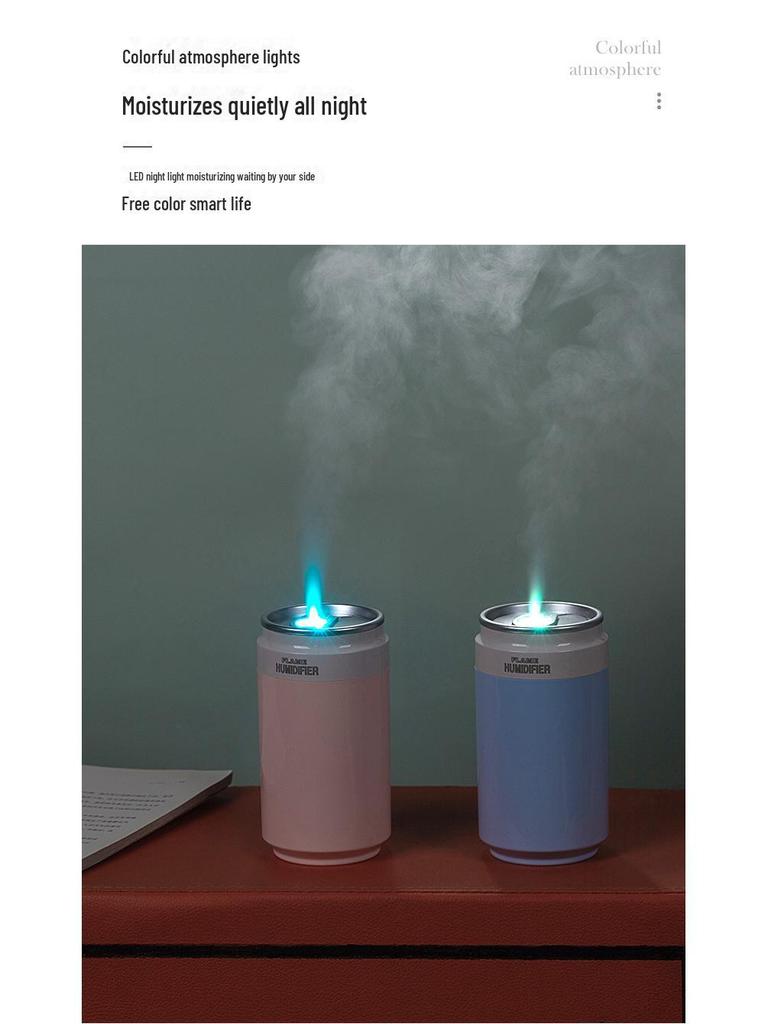 Portable USB Creative Coke Can Humidifier for Home, Office, and Car