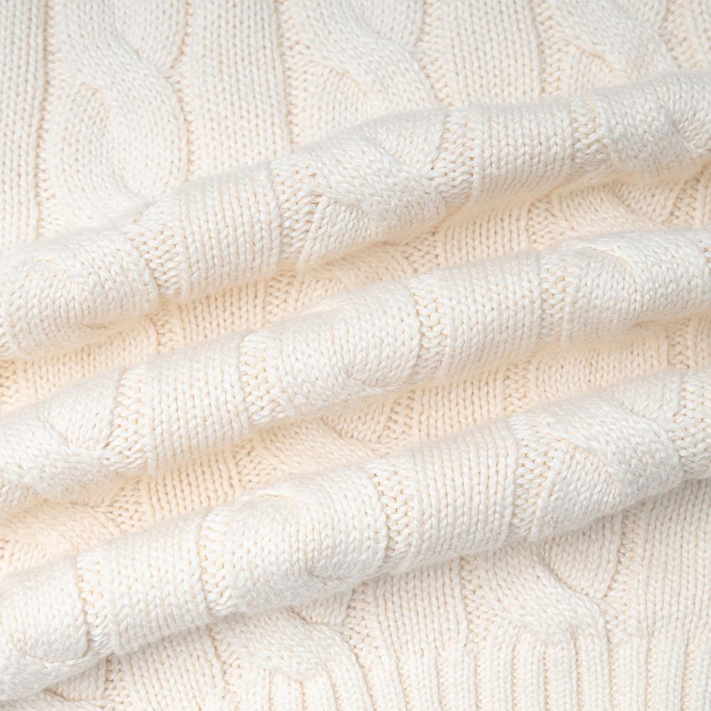 Polo Ralph Lauren SS22 Solid Logo Вышитый вязаный свитер с круглым вырезом Мужской свитер бежевый 710775885-024