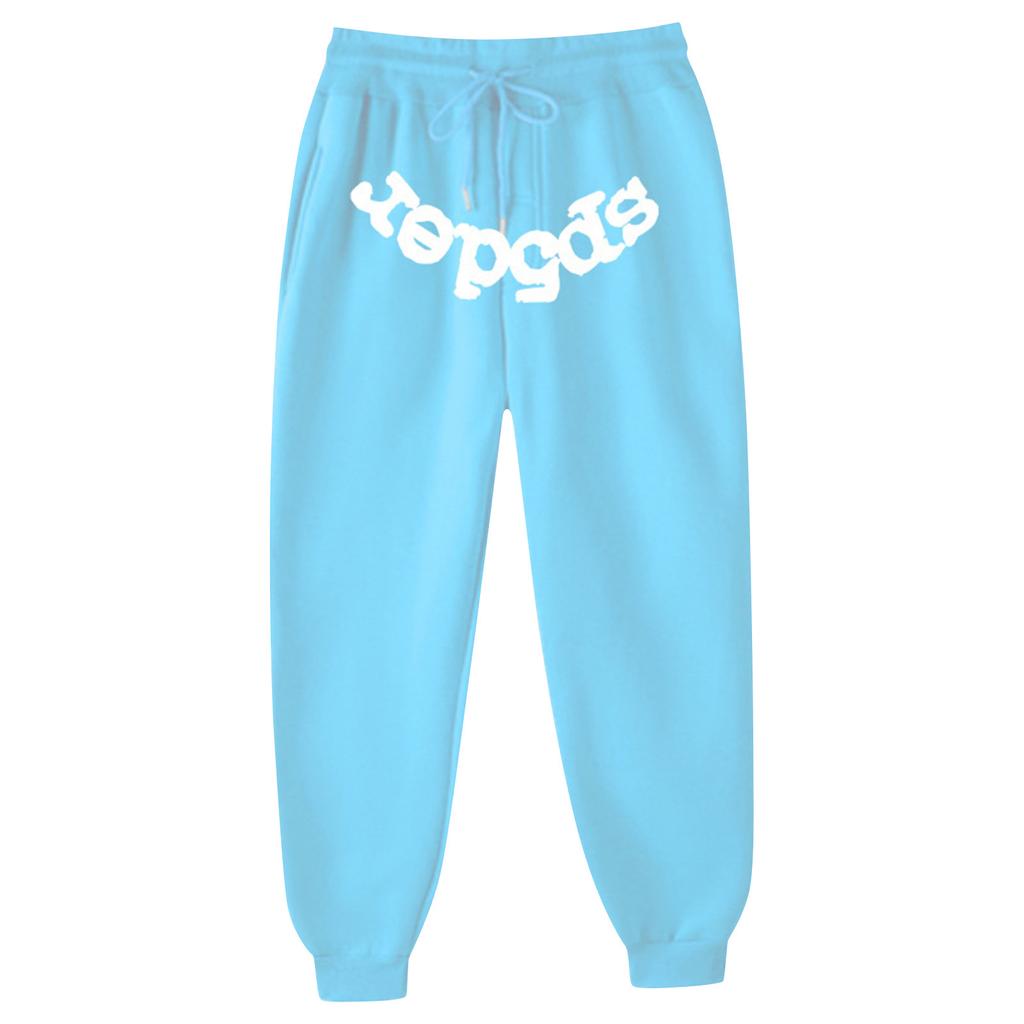 Женские повседневные спортивные брюки с надписью и карманами, эластичные спортивные брюки с завязками на шнурке