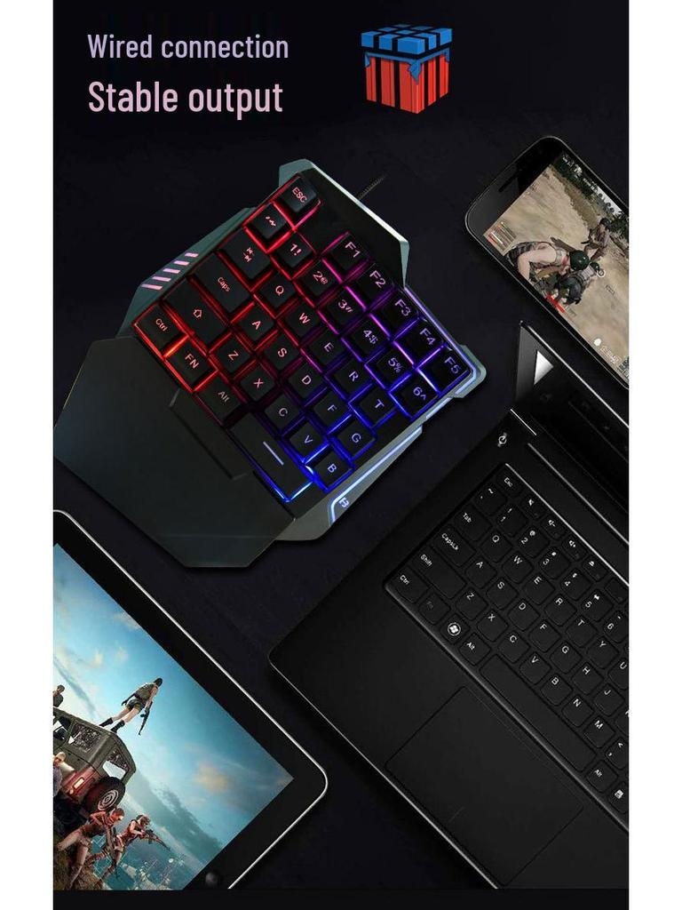 Одноручная механическая игровая клавиатура G7 с цветной подсветкой для PUBG Esports