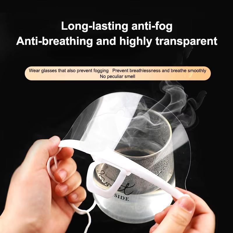 Easy Wear Transparent Anti Fog Mouth Shield 10/30/50PCS Reusable Clear Face Cover for Catering Bar Staff