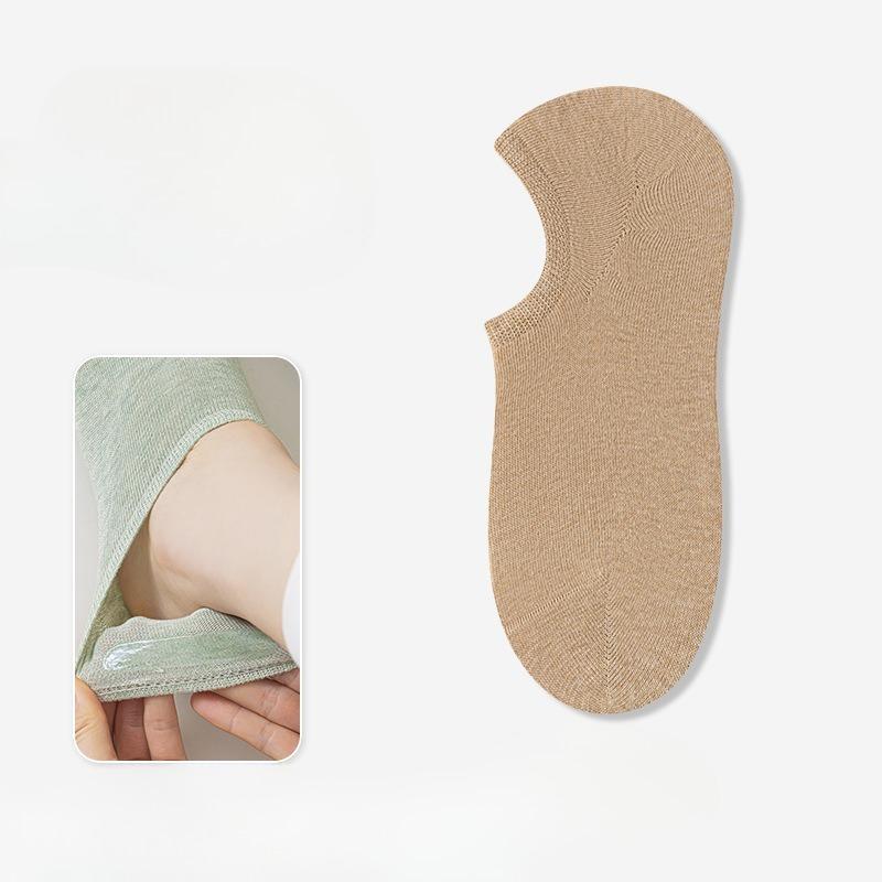 Female Spring and Summer Thin Pure Cotton Silicone Do Not Drop with Shallow Mouth Breathable Non Slip Socks
