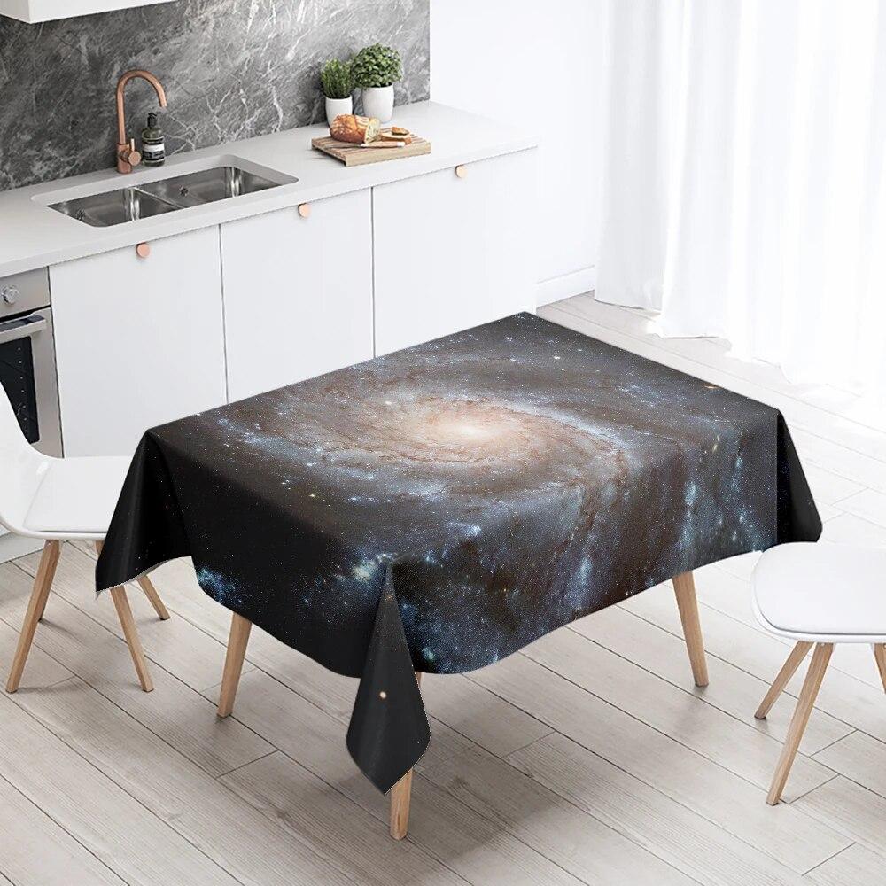 Mysterious Fantasy Space Starry Planet Tablecloth Salon Party Restaurant Decoration Antifouling Waterproof Home Table