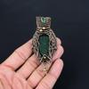 Lab-Created Emerald Gemstone Jewelry Pure Copper Wire Wrapped Handmade Pendant For Gift