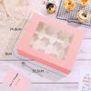 5pcs, Window Baking Cake Packaging Boxes, Pink Cupcake Boxes, Used for Cupcakes, Macarons, Candies, Birthdays, Weddings, Anniversaries, and Parties