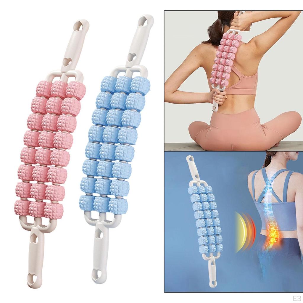 Массажный ролик с 3 рядами, Легкий гибкий для ног и спины, Ручной для живота,
