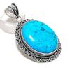 Natural Tibetan Turquoise 925 Sterling Silver Jewelry Pendant 2.29" G7g71