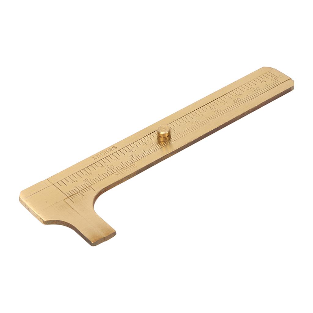 Vernier Caliper Brass Double Scales High Accuracy Clear Scale Portable Mini Pocket Caliper for DIY Crafts 0‑3.9in
