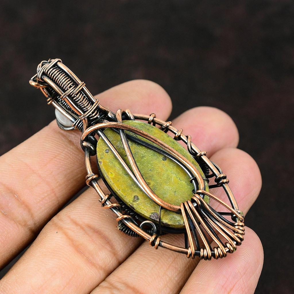 Подвеска из медной проволоки от сглаза Stichtite, радужная подвеска из лунного камня, подвеска ручной работы, подвеска из драгоценного камня от сглаза, подарок другу