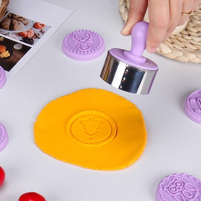 6Pcs Halloween Christmas Stamp Mold Chocolate Candy Mold for Diy Dessert Cookie