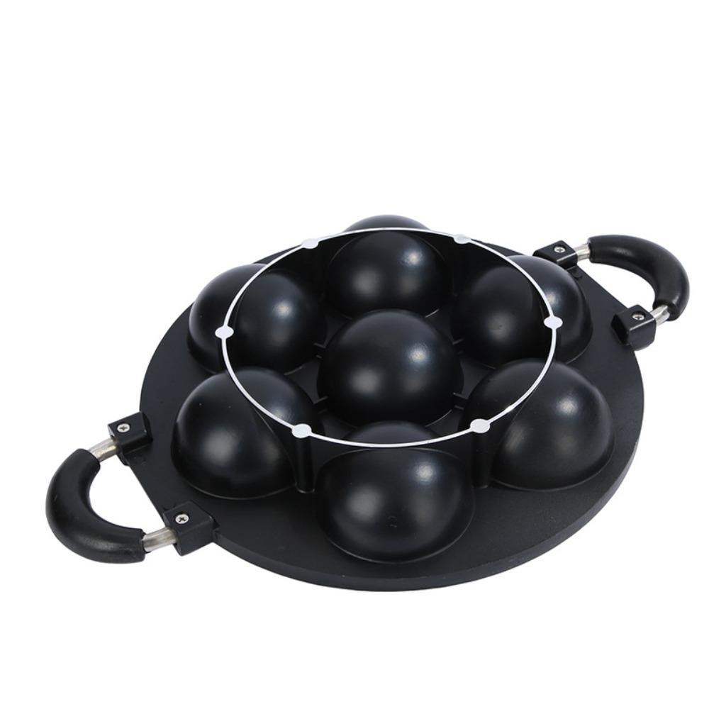 Aluminum 7-Hole Cake Cooking Pan Anti-scald Handle Cake Ball Plate Grill Pan Takoyaki Maker Scones