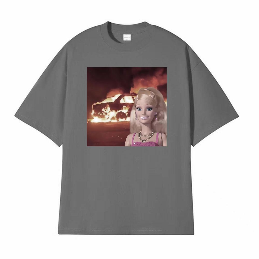 Vintage Doll Face Meme Comfort Weird Aesthetic T Shirt Unisexs Clothes Fashion Street T Shirts Summer Casual Short Sleeve Tshirts