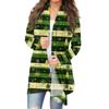 Women's Fashion Christmas Print Jacket Long Sleeve Casual Cardigan Coat